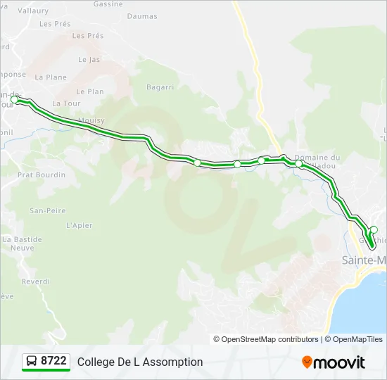 8722 Bus Line Map