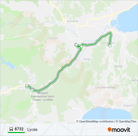 8732 bus Line Map