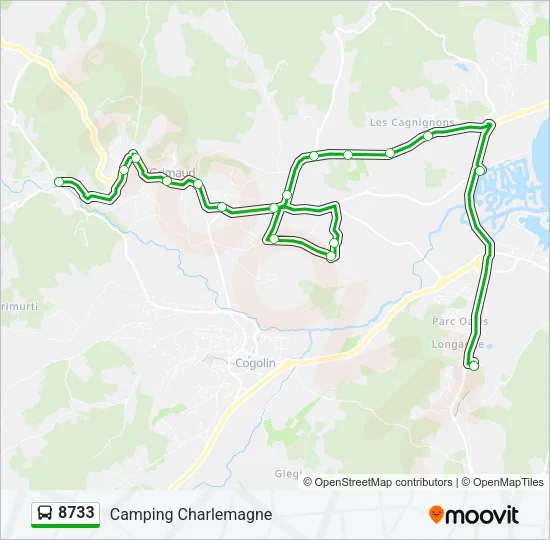 8733 Bus Line Map