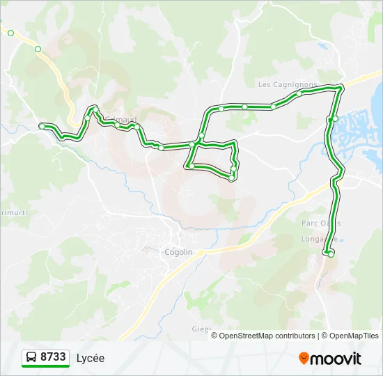 8733 Bus Line Map