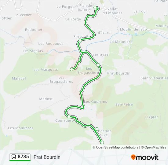 8735 Bus Line Map