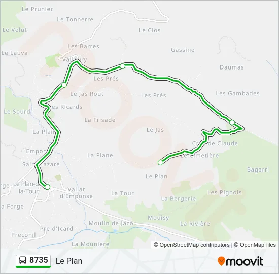 8735 Bus Line Map