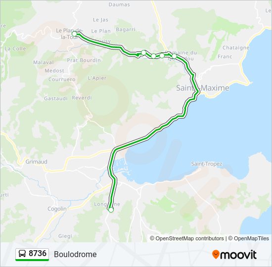 8736 bus Line Map