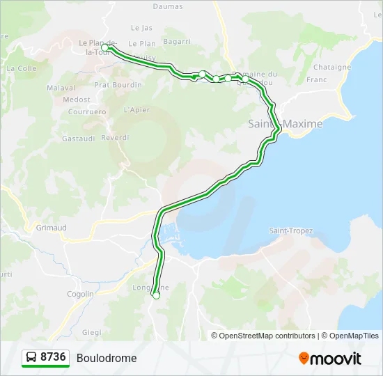 8736 Bus Line Map