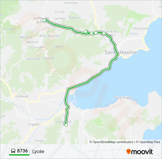 8736 Bus Line Map