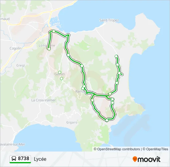 8738 Bus Line Map