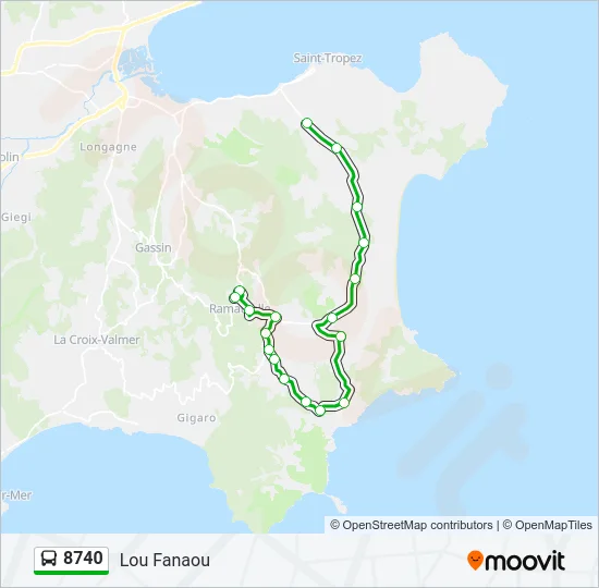 8740 Bus Line Map