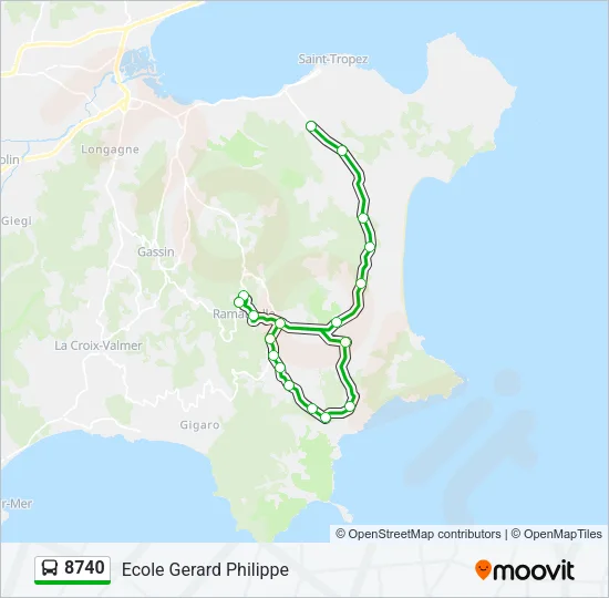 8740 Bus Line Map