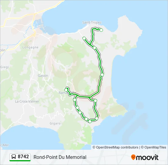 8742 Bus Line Map