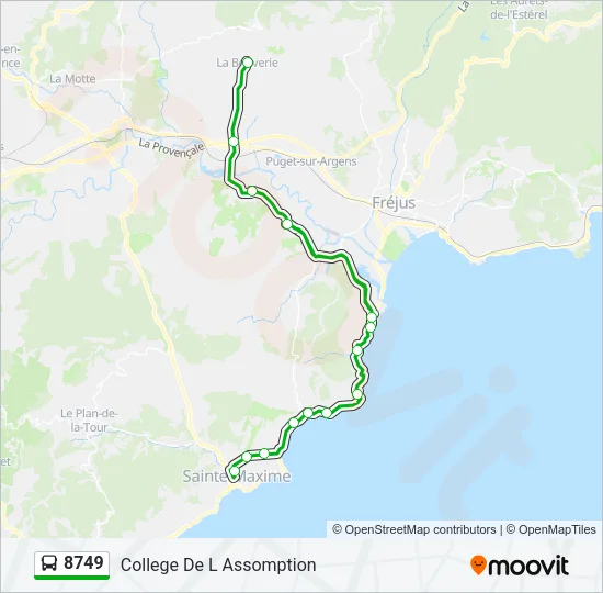 8749 Bus Line Map
