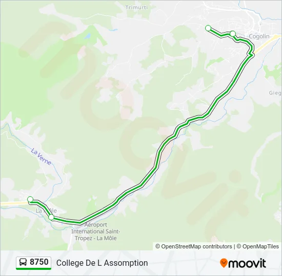 8750 Bus Line Map
