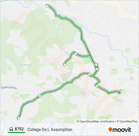 8752 bus Line Map