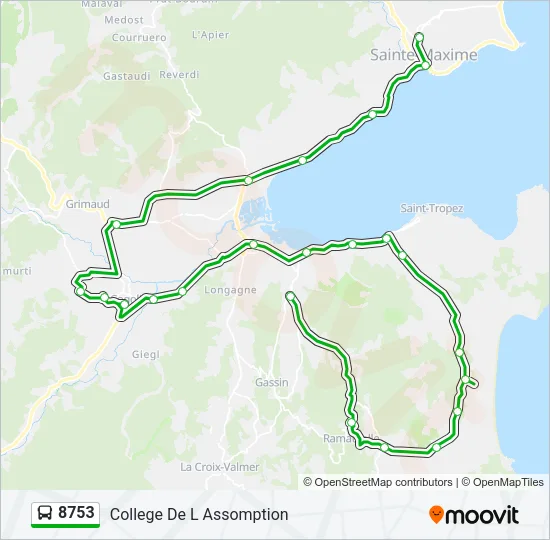8753 Bus Line Map