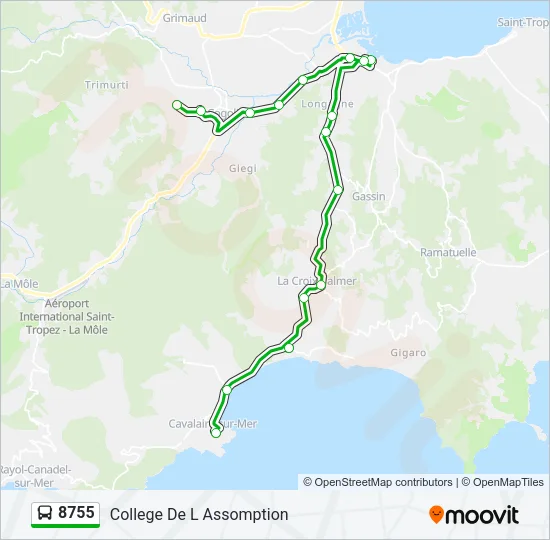 8755 Bus Line Map