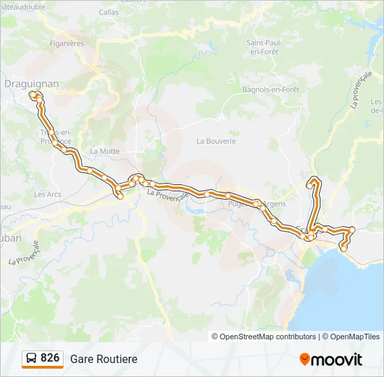 826 Bus Line Map