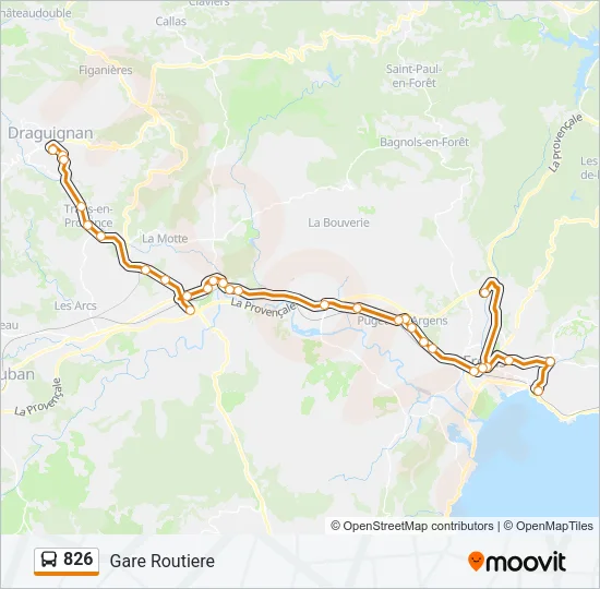 826 Bus Line Map