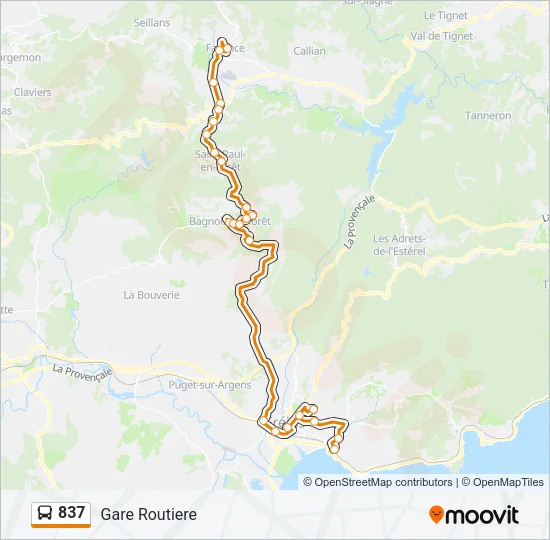 837 Bus Line Map