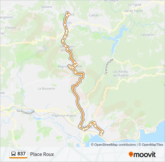 837 Bus Line Map