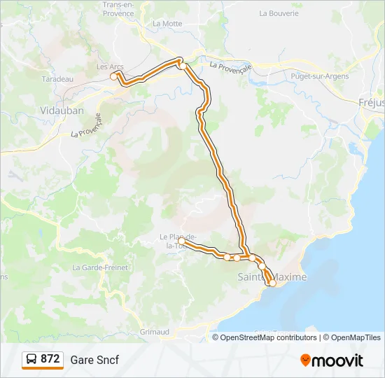 872 Bus Line Map