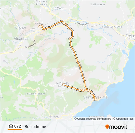 872 Bus Line Map