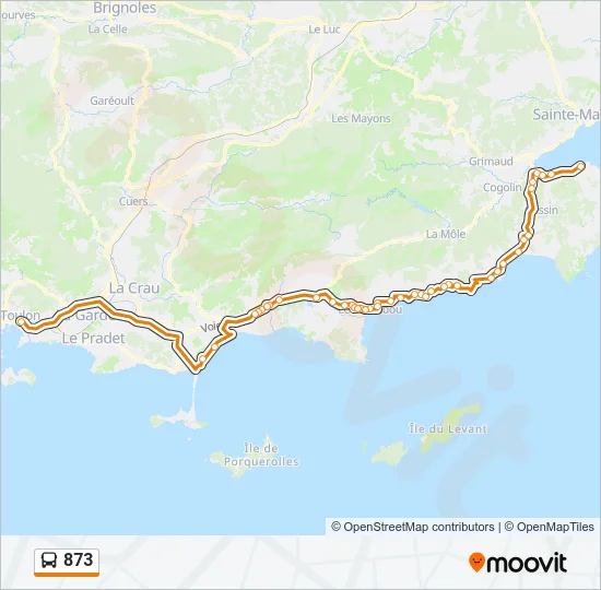 873 Bus Line Map