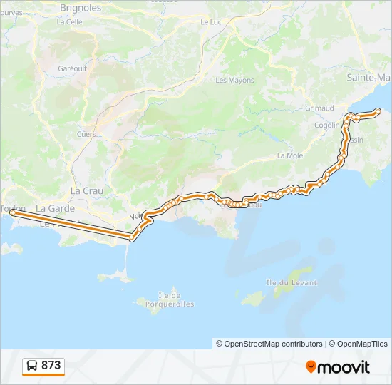 873 Bus Line Map