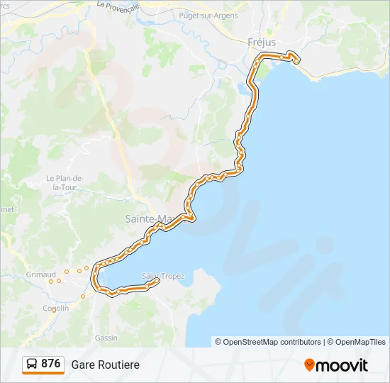 876 Bus Line Map