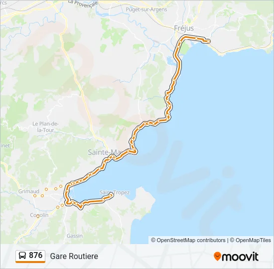 876 Bus Line Map