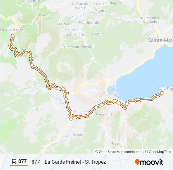 Plan de la ligne 877 de bus