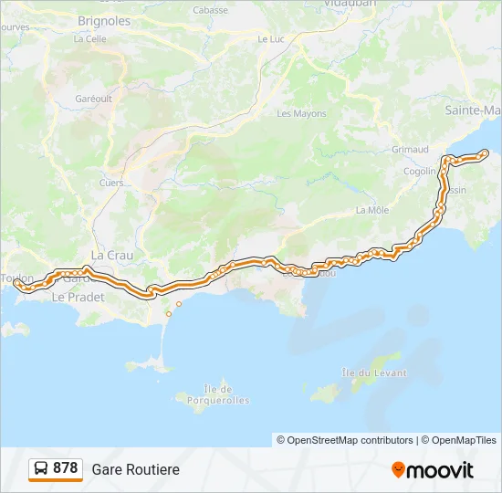 878 Bus Line Map