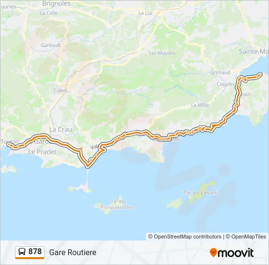 878 Bus Line Map