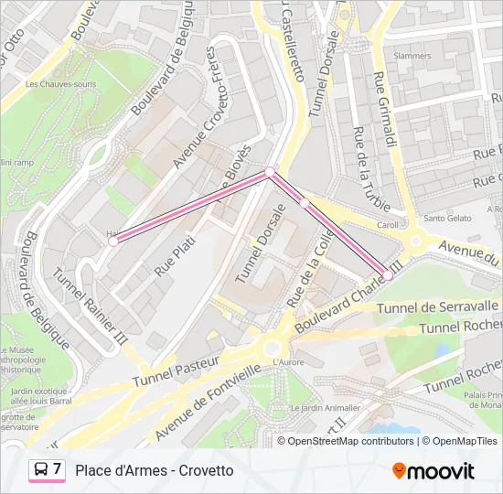 7 Bus Line Map