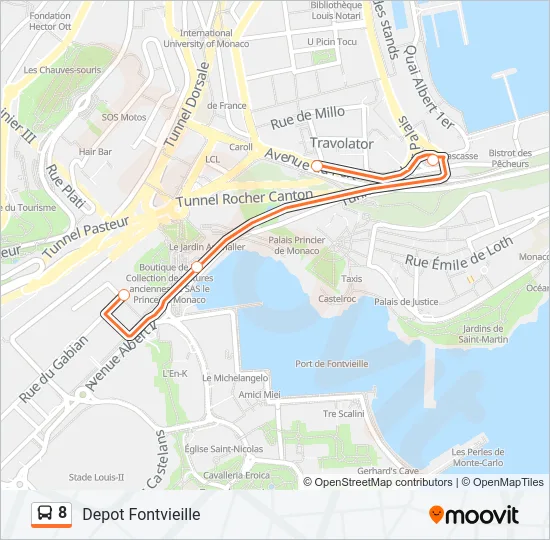 8 Bus Line Map