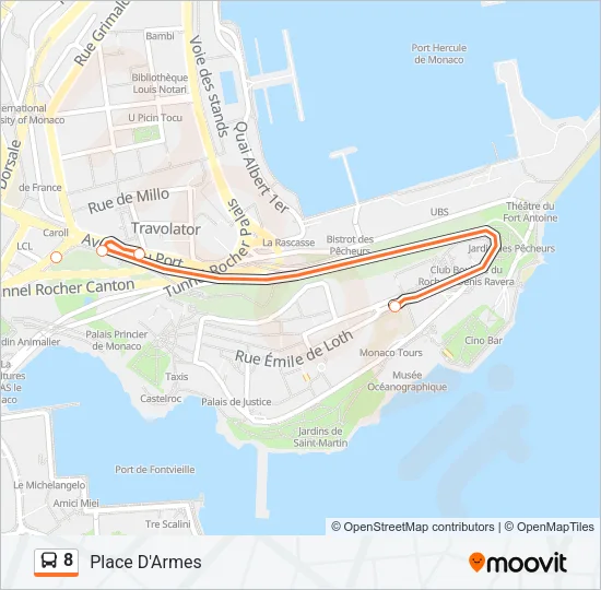 8 Bus Line Map