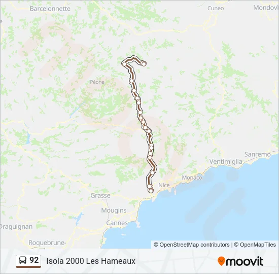 92 Bus Line Map