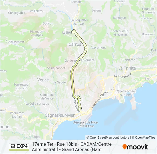 EXP4 Bus Line Map