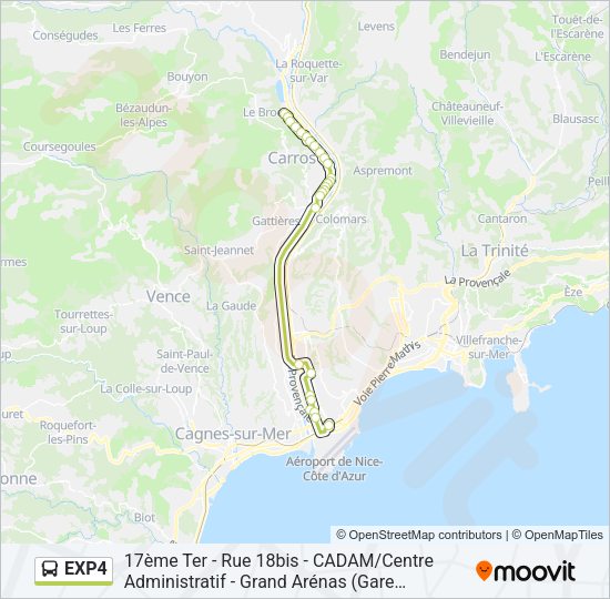 EXP4 Bus Line Map