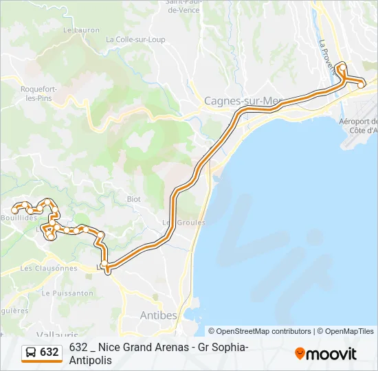 632 Bus Line Map