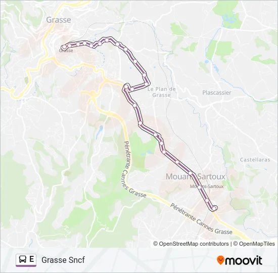 E Bus Line Map