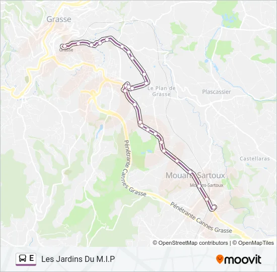 E Bus Line Map