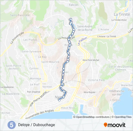 5 Bus Line Map