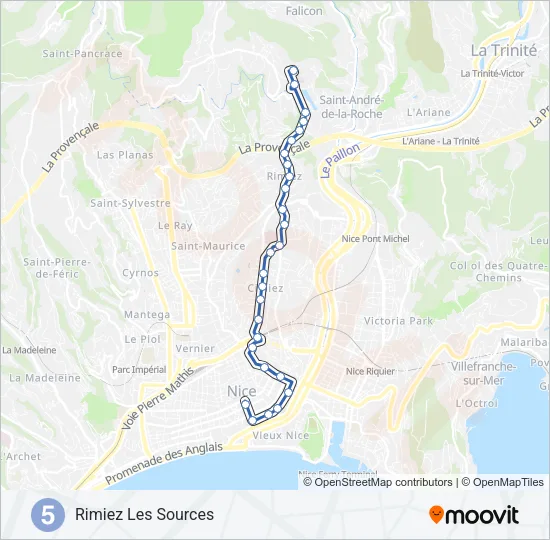 5 Bus Line Map