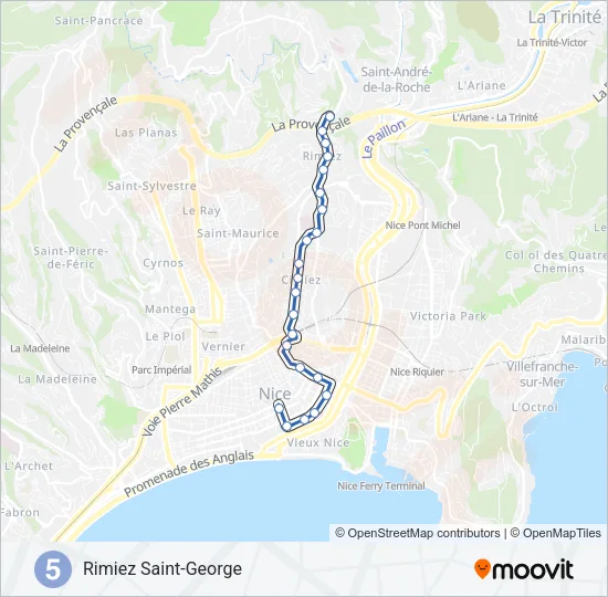5 Bus Line Map