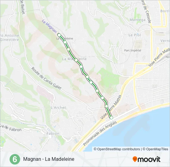 6 Bus Line Map