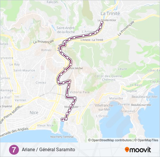 Plan de la ligne 7 de bus