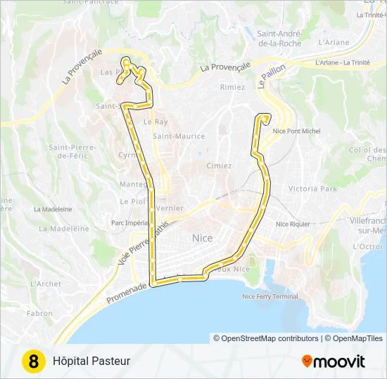 8 Bus Line Map