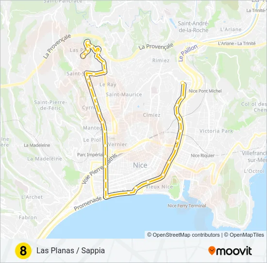 8 Bus Line Map