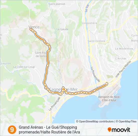 9 Bus Line Map