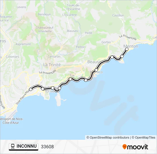 INCONNU Train Line Map