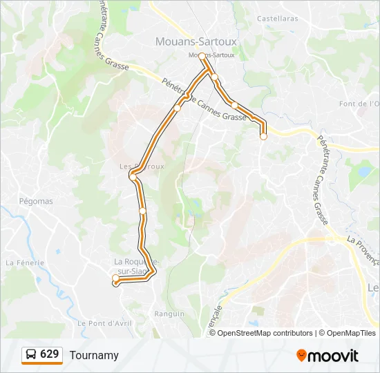 629 Bus Line Map